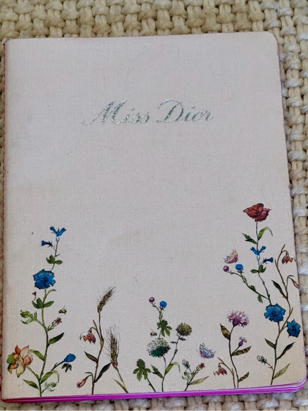 Dior Pink Floral Journal with Silver Logo